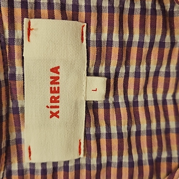 💕XIRENA💕 Dawson Plaid Crop Button Up Shirt ~ Coral Cove Large NWOT - Picture 15 of 16